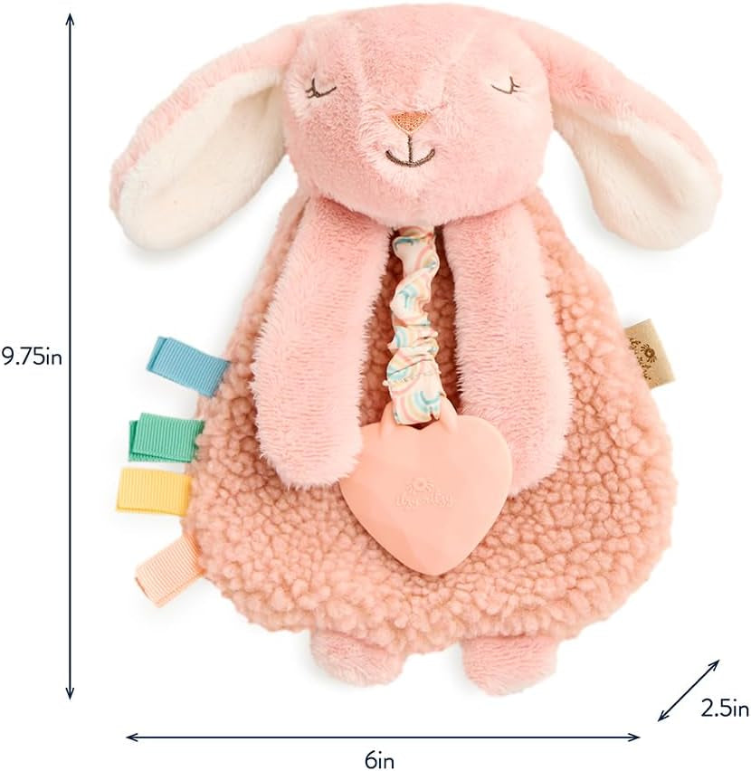 - Itzy Lovey Including Teether, Textured Ribbons & Dangle Arms; Features Crinkle Sound, Sherpa Fabric and Minky Plush; Bunny