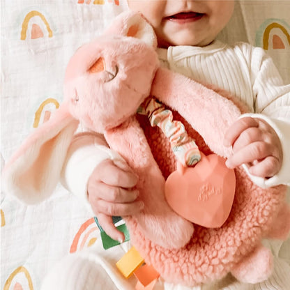 - Itzy Lovey Including Teether, Textured Ribbons & Dangle Arms; Features Crinkle Sound, Sherpa Fabric and Minky Plush; Bunny
